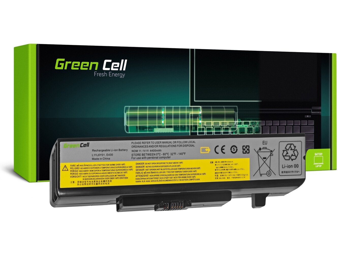 Green Cell Klēpjdatoru akumulators piemērots Lenovo V580 ThinkPad Edge E430 E440 E530 IdeaPad Y480 cena un informācija | Akumulatori portatīvajiem datoriem | 220.lv