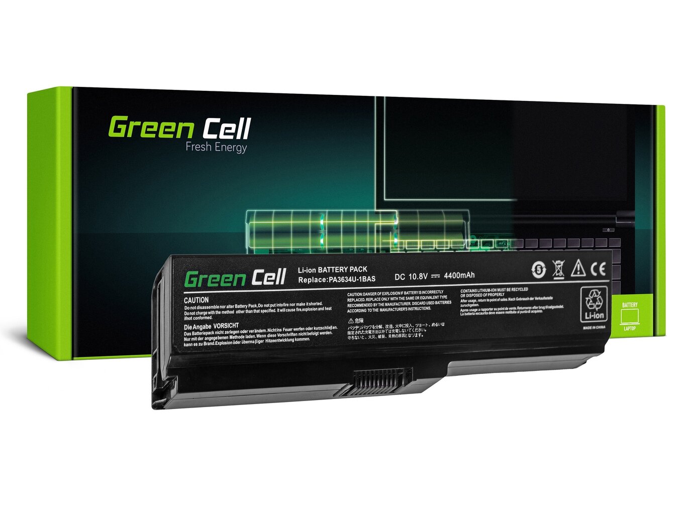 Green Cell Klēpjdatoru akumulators piemērots Toshiba Satellite A660 C650 C660 C660D L650 L650D L655 L670 L670D L675 cena un informācija | Akumulatori portatīvajiem datoriem | 220.lv