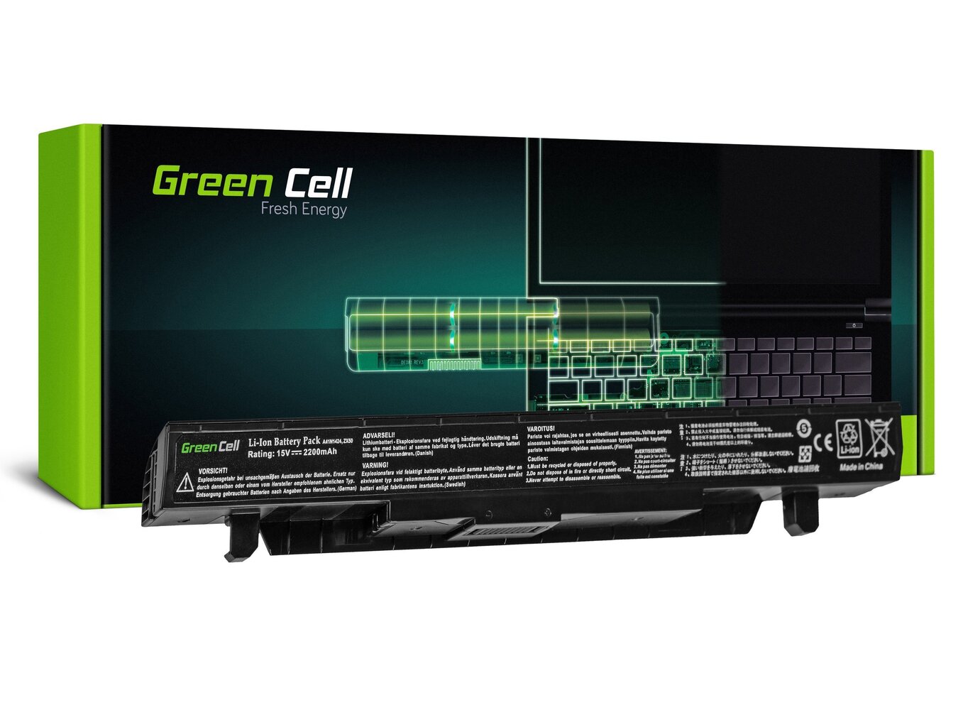 Green Cell Klēpjdatoru akumulators piemērots Asus GL552 GL552J GL552JX GL552V GL552VW GL552VX ZX50 ZX50J ZX50V цена и информация | Akumulatori portatīvajiem datoriem | 220.lv