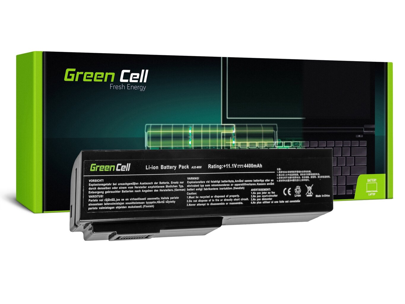 Green Cell Klēpjdatoru akumulators piemērots Asus G50 G51 G60 M50 M50V N53 N53SV N61 N61VG N61JV цена и информация | Akumulatori portatīvajiem datoriem | 220.lv