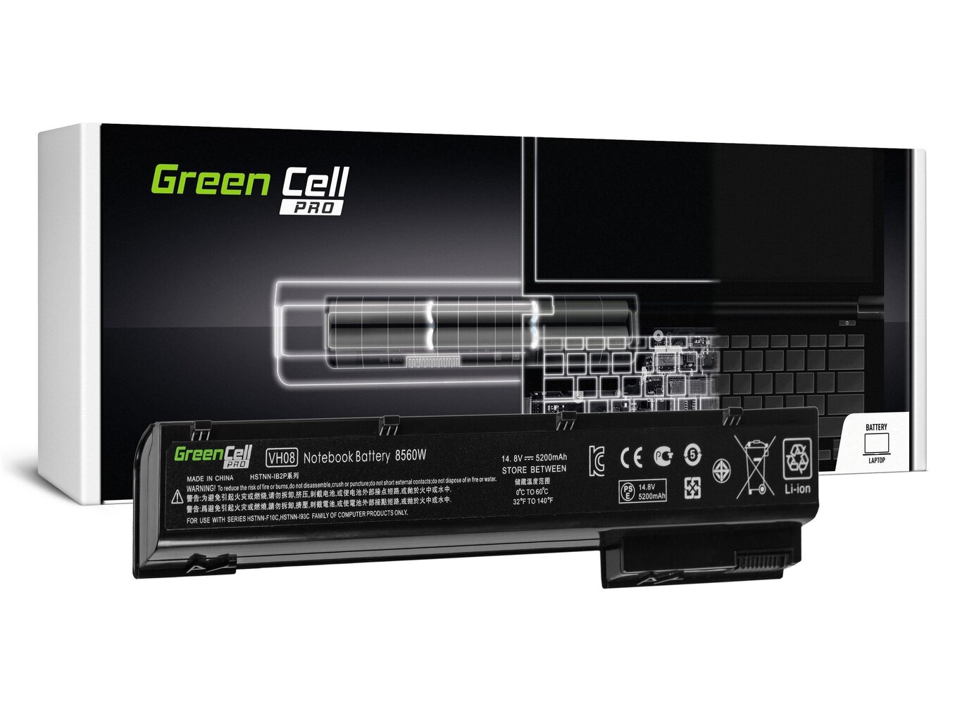 Green Cell Pro Klēpjdatoru akumulators piemērots HP EliteBook 8560w 8570w 8760w 8770w cena un informācija | Akumulatori portatīvajiem datoriem | 220.lv