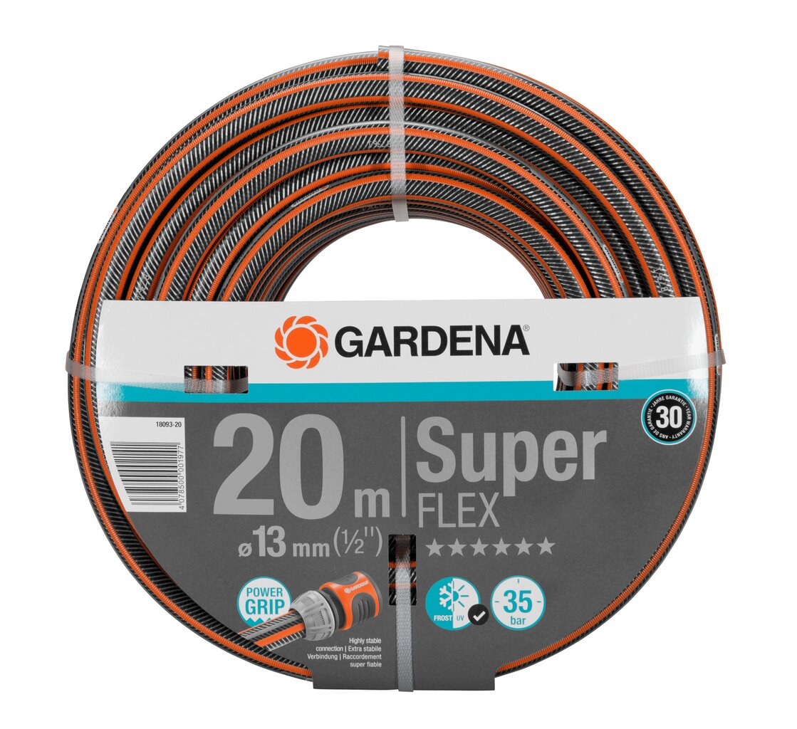 Gardena laistīšanas šļūtene Premium SuperFlex, 20m 1/2" cena un informācija | Laistīšanas sistēmas | 220.lv