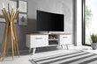TV galdiņš Pirphal, baltā/ozola krāsā cena un informācija | TV galdiņi | 220.lv