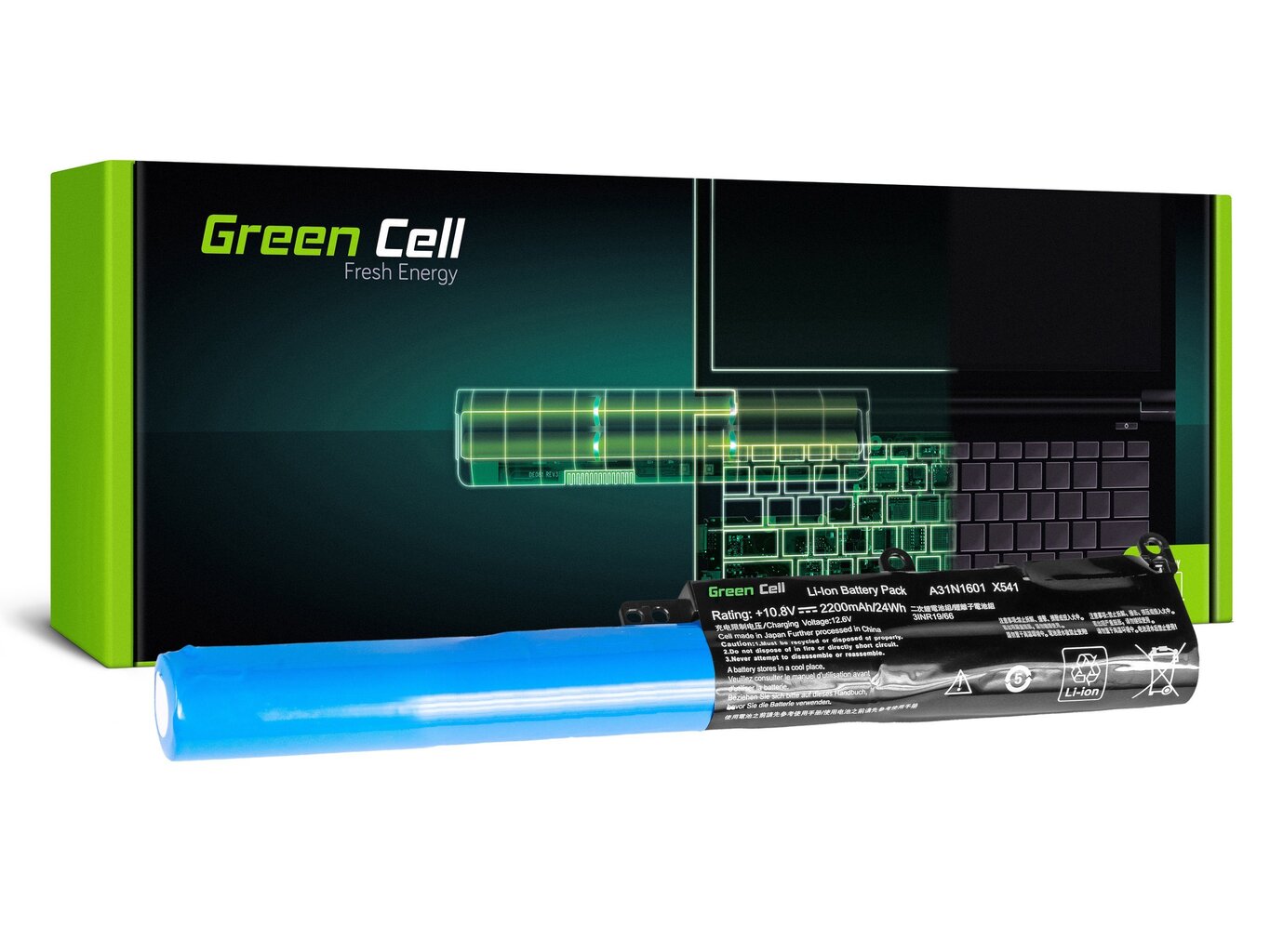 Green Cell Klēpjdatoru akumulators piemērots Asus R541N R541S R541U Asus Vivobook Max F541N F541U X541N X541S X541U cena un informācija | Akumulatori portatīvajiem datoriem | 220.lv