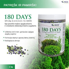 180 DAYS ilgstošas darbības mēslojums skujkokiem un mūžzaļiem augiem, 1 kg цена и информация | Рассыпчатые удобрения | 220.lv