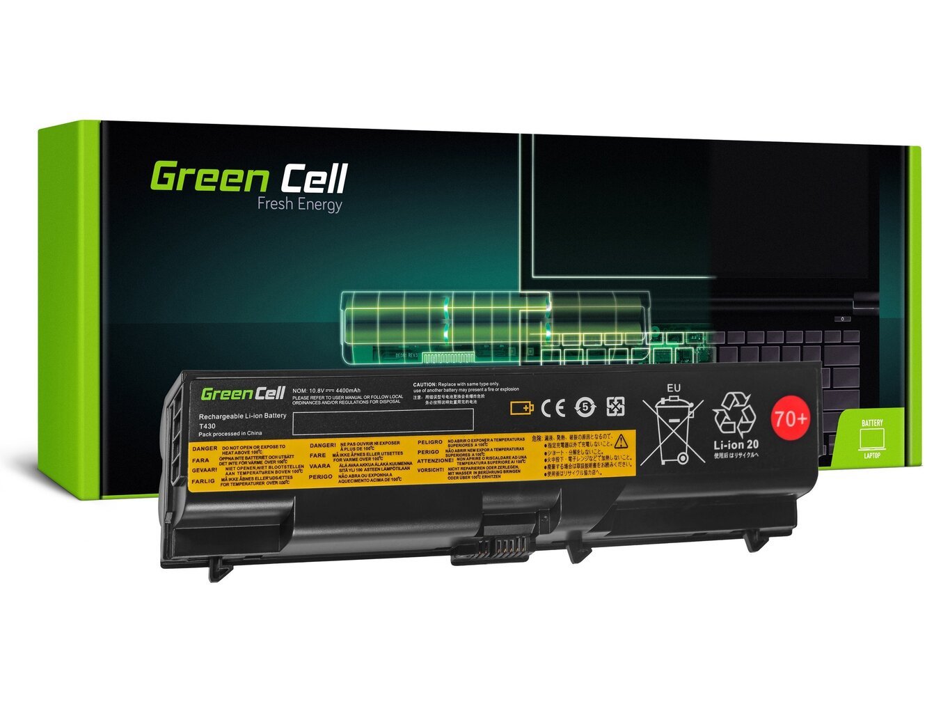 Green Cell Klēpjdatoru akumulators piemērots IBM Lenovo ThinkPad L430 L530 T430 T530 W530 цена и информация | Akumulatori portatīvajiem datoriem | 220.lv