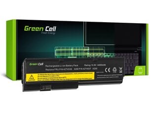Green Cell Klēpjdatoru akumulators piemērots IBM Lenovo ThinkPad X200 X201 X201i cena un informācija | Akumulatori portatīvajiem datoriem | 220.lv