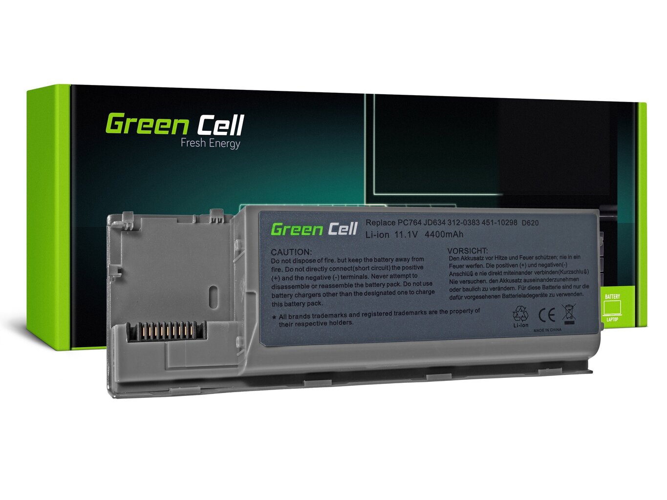 Green Cell Klēpjdatoru akumulators piemērots Dell Latitude D620 D620 ATG D630 D630 ATG D630N D631 Precision M2300 cena un informācija | Akumulatori portatīvajiem datoriem | 220.lv