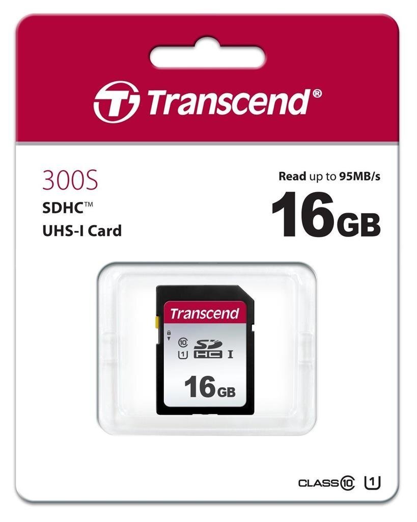 MEMORY SDHC 16GB UHS-I/C10 TS16GSDC300S TRANSCEND cena un informācija | Atmiņas kartes mobilajiem telefoniem | 220.lv