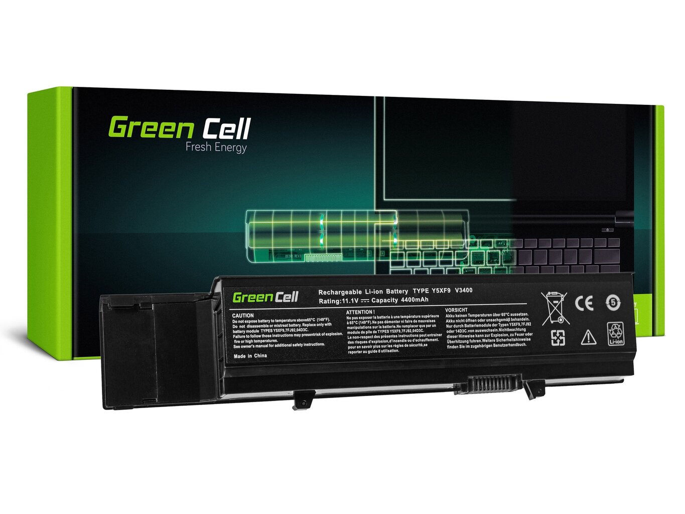 Green Cell Klēpjdatoru akumulators piemērots Dell Vostro 3400 3500 3700 Inspiron 3700 8200 Precision M40 M50 cena un informācija | Akumulatori portatīvajiem datoriem | 220.lv