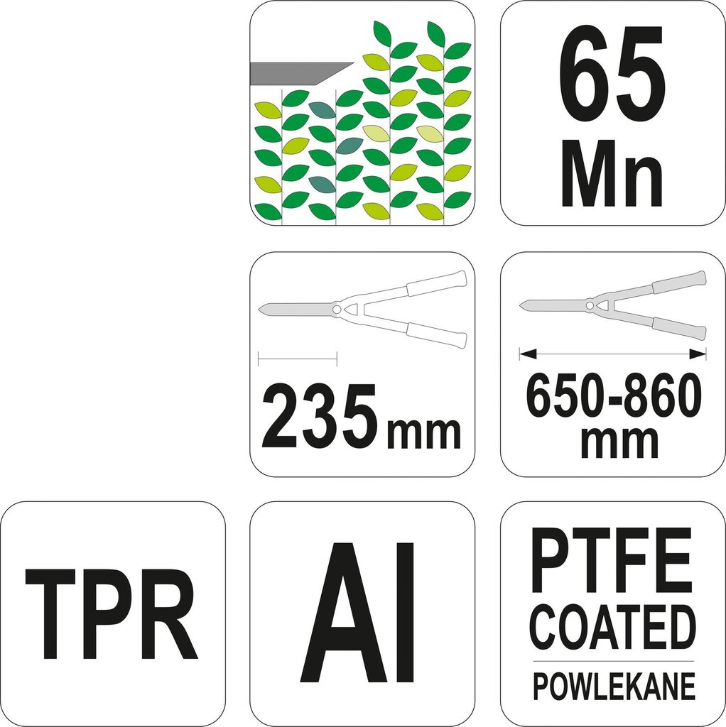 Šķēres dzīvžogam 650-860 mm, teleskopiskas Flo 99009 cena un informācija | Dārza instrumenti | 220.lv