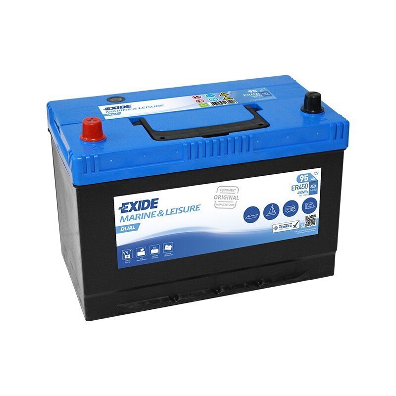 Dziļās izlādes akumulators Exide ER450 Dual 95Ah 650A цена и информация | Akumulatori | 220.lv