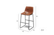 2- u bāru krēslu komplekts FurnHouse Indiana, brūns cena un informācija | Virtuves un ēdamistabas krēsli | 220.lv