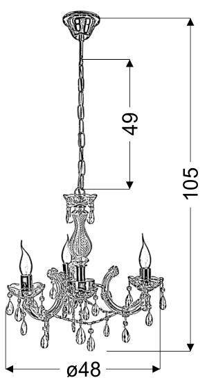 Candellux griestu lampa Maria Teresa cena un informācija | Lustras | 220.lv