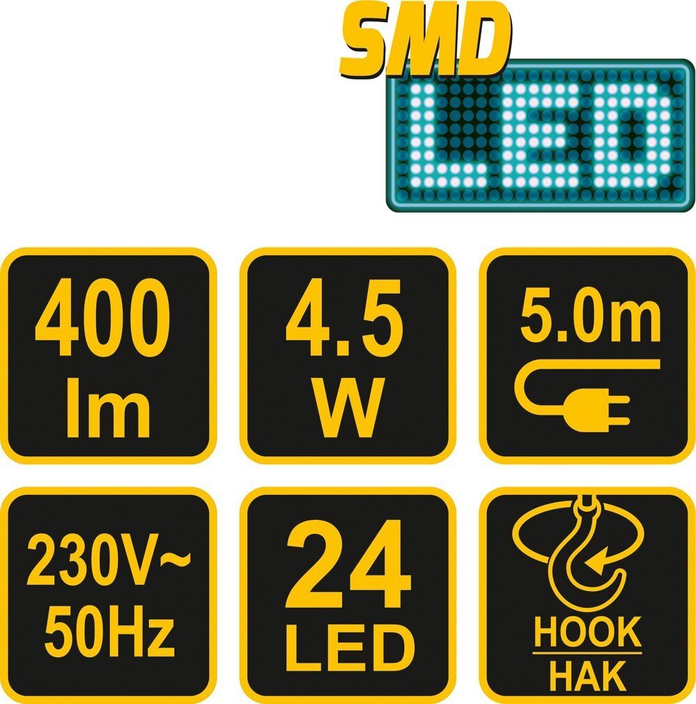 Apgaismojums darbavietas portatīvajam datoram 24 LED, 4.5W, 400lm Vorel цена и информация | Lukturi | 220.lv