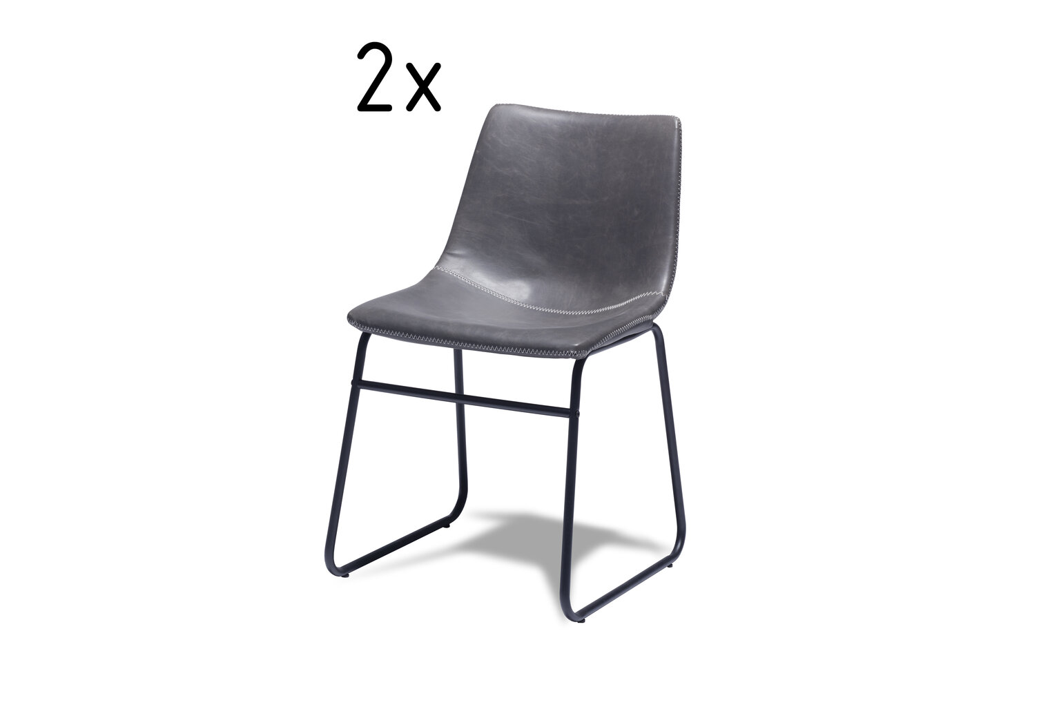 2-u krēslu komplekts FurnHouse Indiana, pelēks cena un informācija | Virtuves un ēdamistabas krēsli | 220.lv