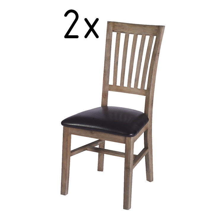 2-u krēslu komplekts FurnHouse Alaska, melns/brūns цена и информация | Virtuves un ēdamistabas krēsli | 220.lv