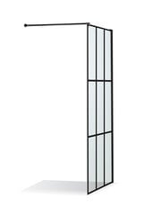 Rūpnieciskā stila dušas siena Brasta Glass Dija Nero Cube cena un informācija | Dušas durvis, dušas sienas | 220.lv