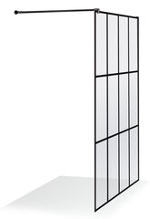 Душевая стенка в индустриальном стиле Brasta Glass Ema Nero Cube 1092 x 2000 мм цена и информация | Душевые двери и стены | 220.lv