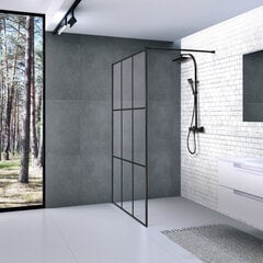 Industriālā stila dušas sieniņa Brasta Glass Ema Nero Cube 1092 x 2000 mm cena un informācija | Dušas durvis, dušas sienas | 220.lv