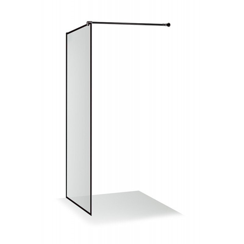 Industriālā stila dušas siena Brasta Glass Ema Nero Frame, 900x2000 mm цена и информация | Dušas durvis, dušas sienas | 220.lv