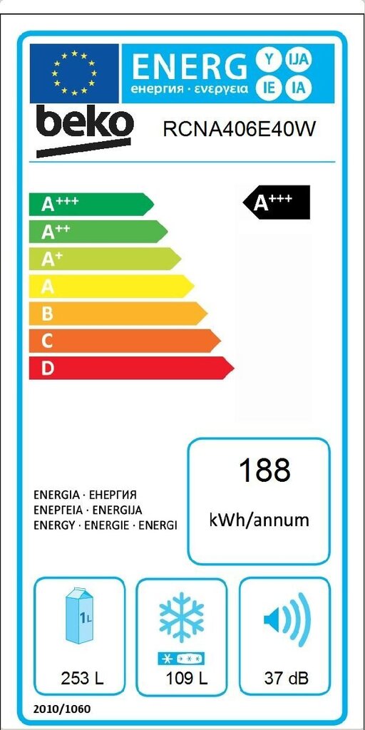 Beko RCNA406E40W cena un informācija | Ledusskapji | 220.lv