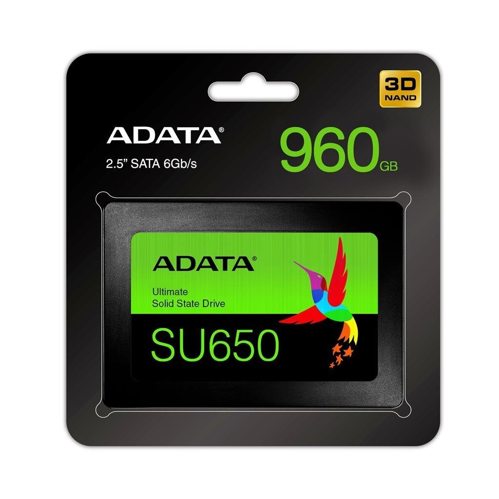 ADATA 960GB 2,5" SATA SSD Ultimate SU650 цена и информация | Iekšējie cietie diski (HDD, SSD, Hybrid) | 220.lv