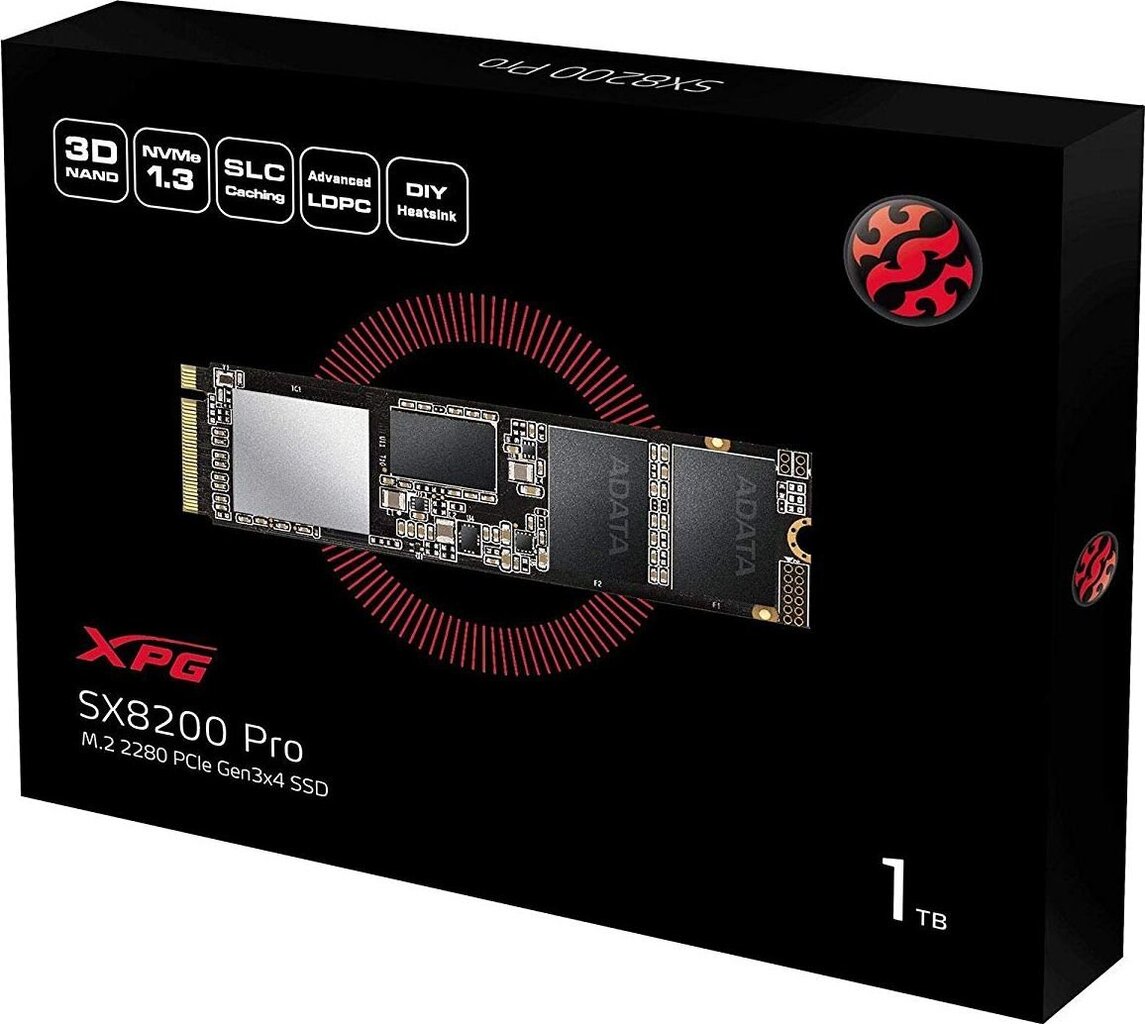 ADATA 1TB M.2 PCIe NVMe XPG SX8200 Pro цена и информация | Iekšējie cietie diski (HDD, SSD, Hybrid) | 220.lv