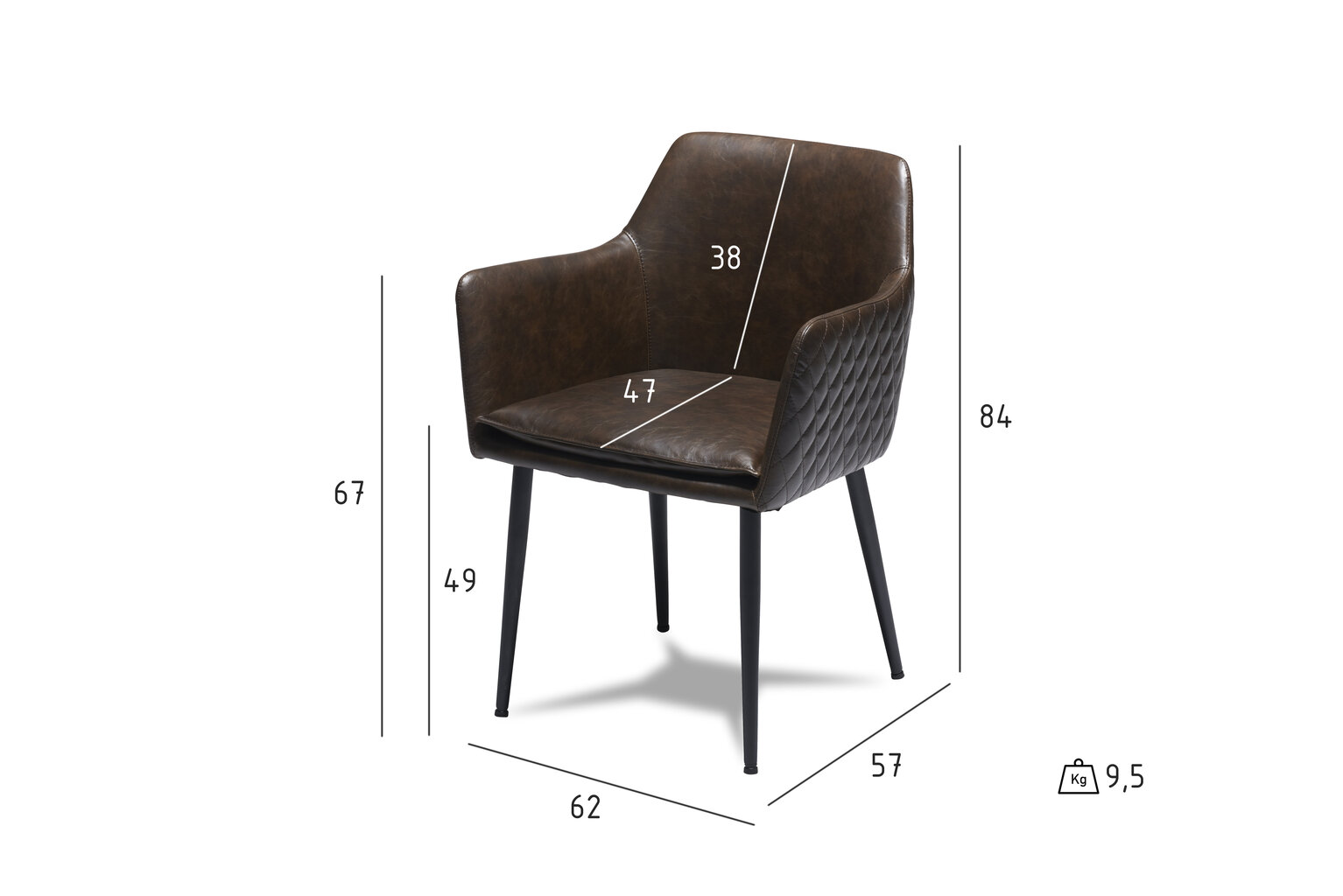 2-u krēslu komplekts FurnHouse Shiva, tumši brūns cena un informācija | Virtuves un ēdamistabas krēsli | 220.lv