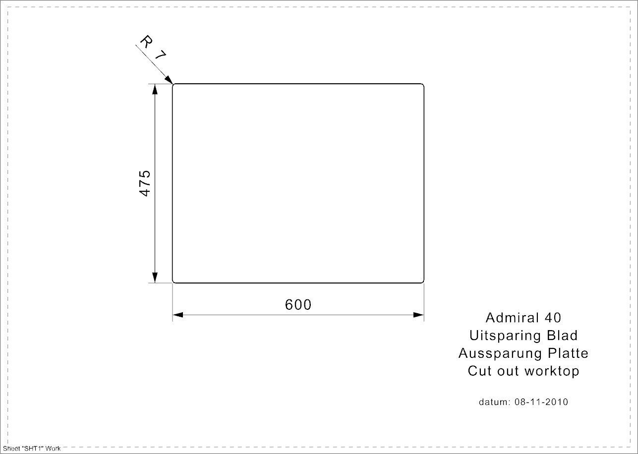 Nerūsējošā tērauda virtuves izlietne Reginox Admiral 40 (R), 61 x 49 cm cena un informācija | Virtuves izlietnes | 220.lv