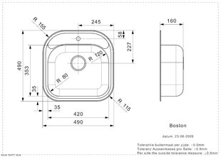 Кухонная мойка из нержавеющей стали REGINOX Boston (R), 48.5x48.5 см цена и информация | Раковины на кухню | 220.lv