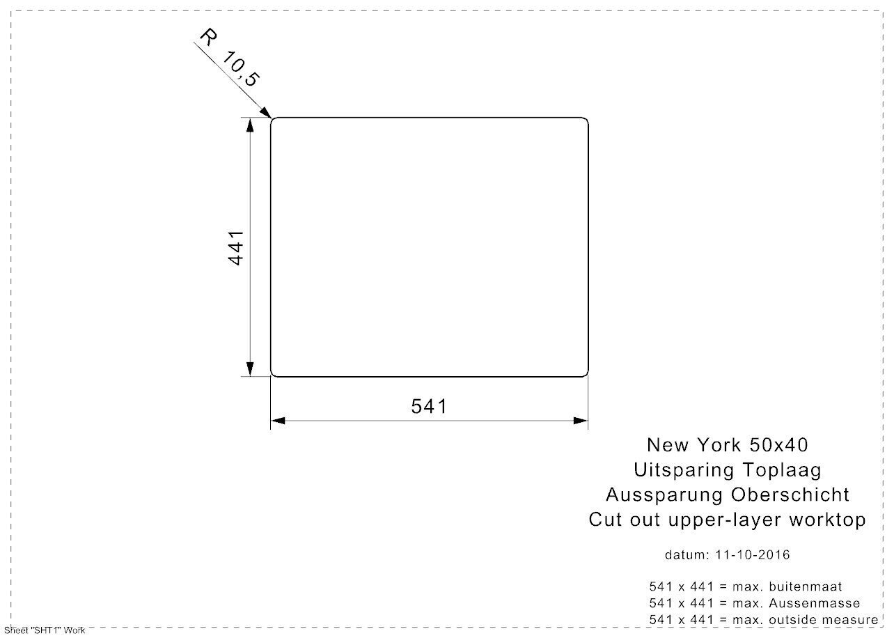 Nerūsējošā tērauda virtuves izlietne Reginox New York (L), 50x40 cm cena un informācija | Virtuves izlietnes | 220.lv