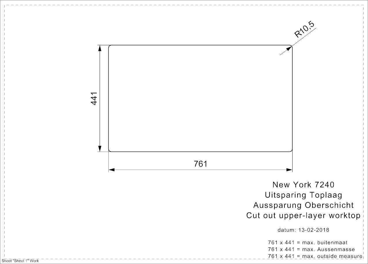 Nerūsējošā tērauda virtuves izlietne Reginox New York 72x40 (L) cena un informācija | Virtuves izlietnes | 220.lv