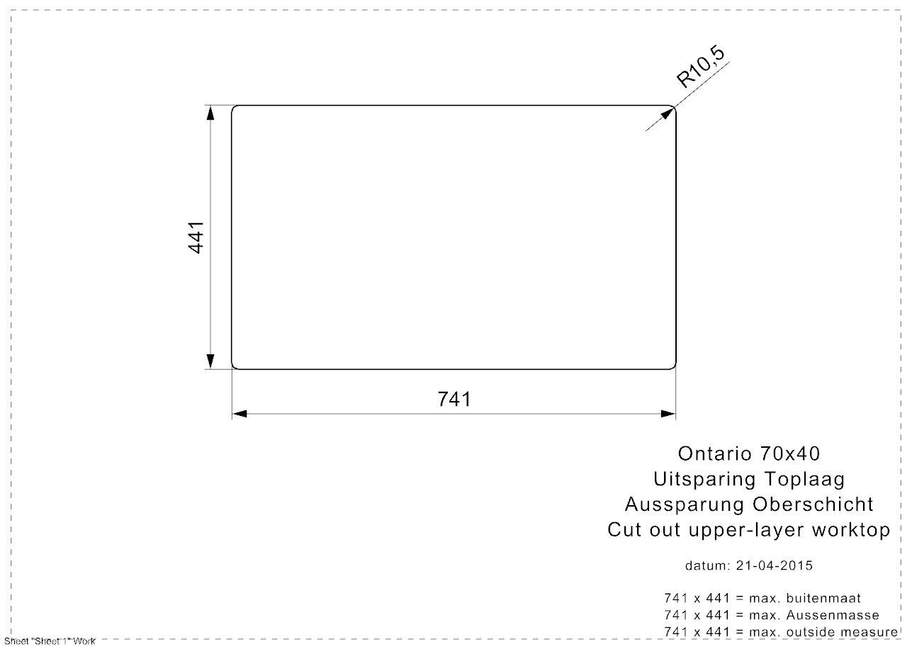 Nerūsējošā tērauda virtuves izlietne Reginox Ontario, 740x440 mm цена и информация | Virtuves izlietnes | 220.lv