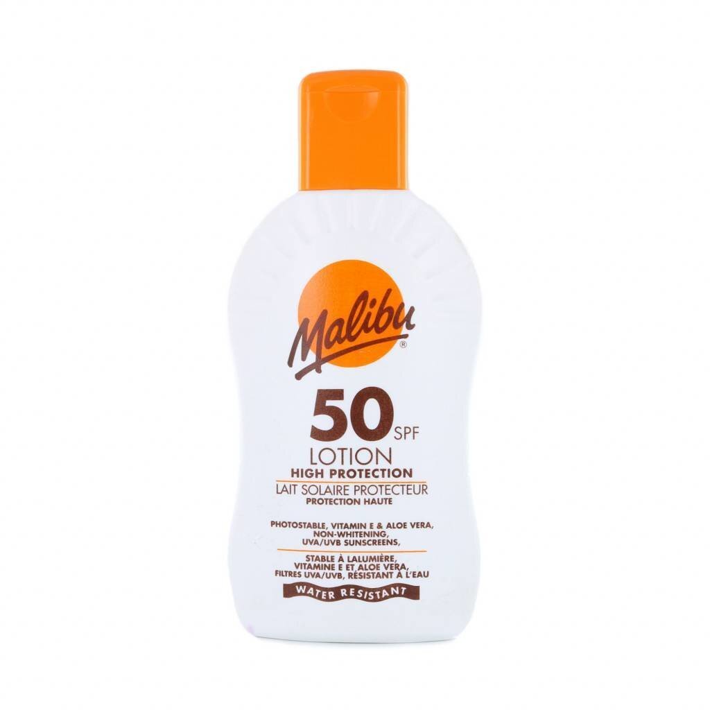 Aizsargājošs losjons no saules Malibu SPF 50 200 ml cena un informācija | Sauļošanās krēmi | 220.lv