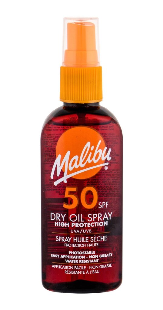 Aizsargājoša sauļošanās eļļa Malibu SPF 50 100 ml cena un informācija | Sauļošanās krēmi | 220.lv