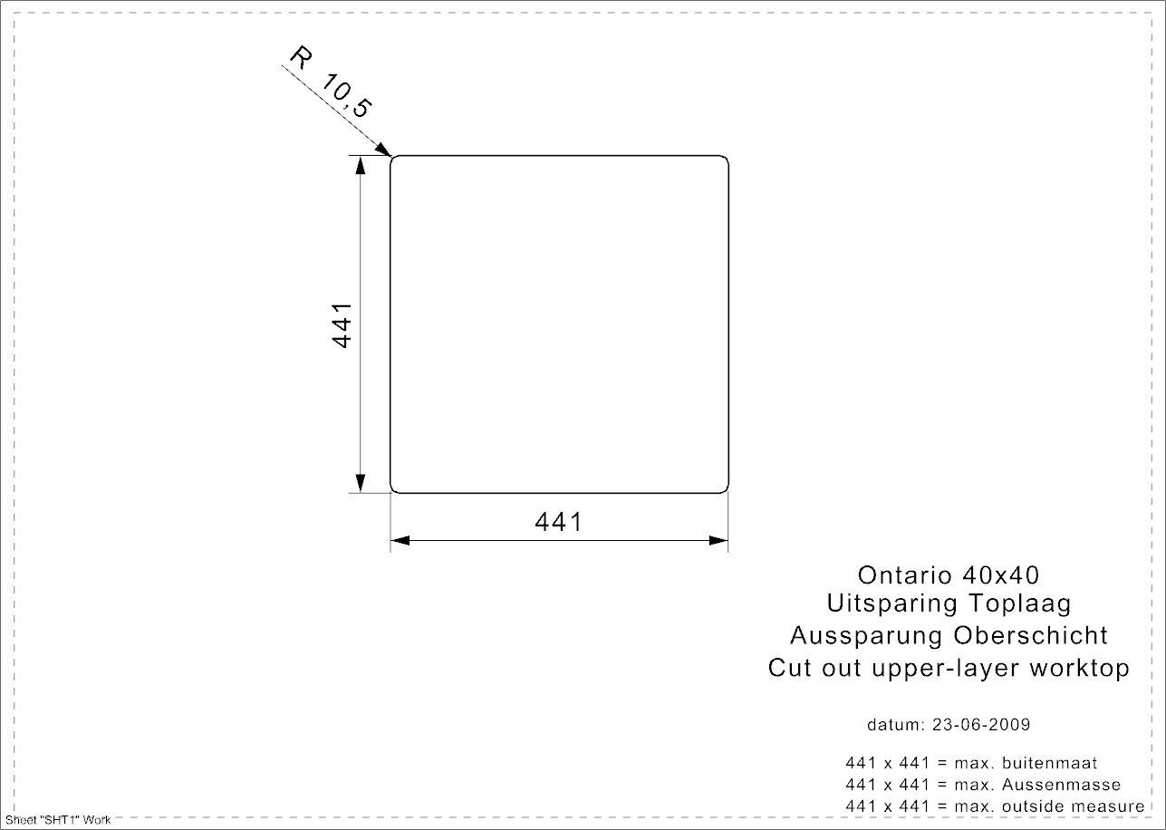 Nerūsējošā tērauda virtuves izlietne Reginox Ontario, 40x40 cm cena un informācija | Virtuves izlietnes | 220.lv
