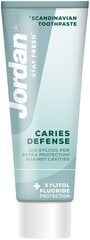 Zobu pasta Jordan Caries Defense, 75 ml cena un informācija | Zobu pastas, birstes | 220.lv