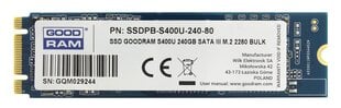 GoodRam S400U 240GB SATA3 (SSDPR-S400U-240-80) цена и информация | Внутренние жёсткие диски (HDD, SSD, Hybrid) | 220.lv