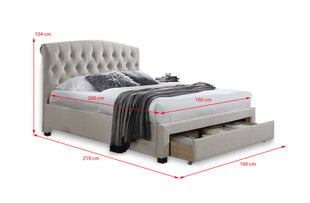 Кровать Natalia, 160х200 см, кремовая цена и информация | Лежаки | 220.lv