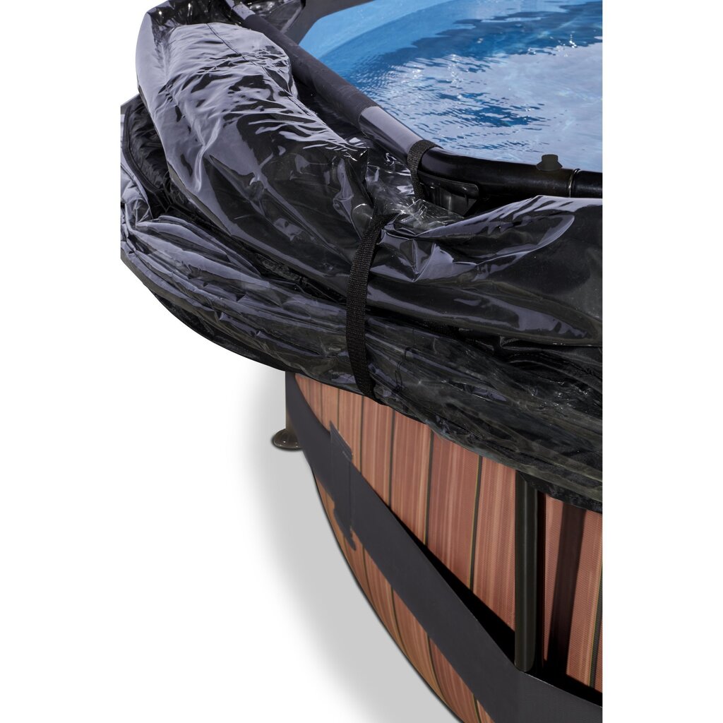 Karkasa baseins ar filtru un jumtu Exit Wood, 360x76 cm, brūns цена и информация | Baseini | 220.lv