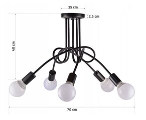 Piekaramā lampa Modern 5, grey cena un informācija | Lustras | 220.lv