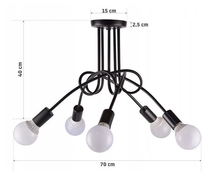 Piekaramā lampa Modern 5, grey cena un informācija | Piekaramās lampas | 220.lv