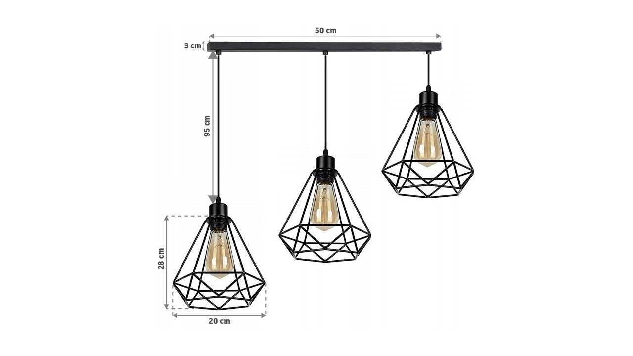 Piekaramā lampa Loft Triple cena un informācija | Lustras | 220.lv