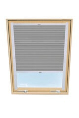 Plisēts aizkars jumta logam Velux, 66x118 cm, pelēks B-307000 cena un informācija | Rullo žalūzijas | 220.lv