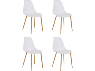 4 krēslu komplekts Miller PU, balts cena un informācija | Virtuves un ēdamistabas krēsli | 220.lv
