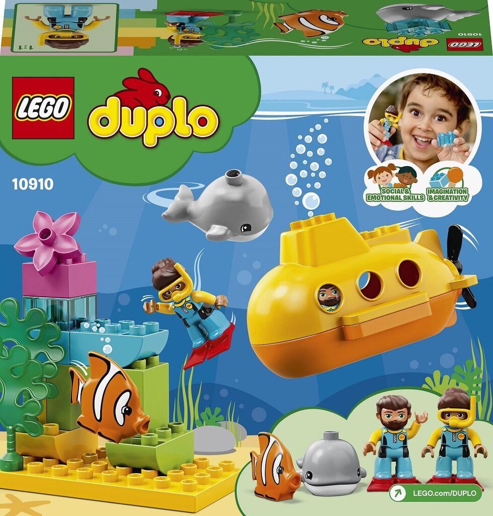 10910 LEGO® DUPLO Zemūdens piedzīvojums cena un informācija | Konstruktori | 220.lv