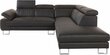 Mīksts stūra dīvāns Jennings PU, melns цена и информация | Stūra dīvāni | 220.lv
