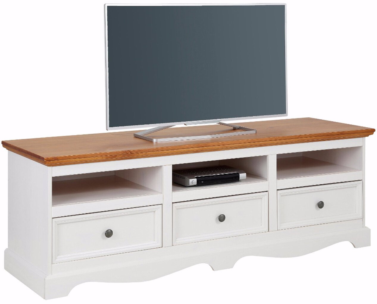TV galds Monty L, baltā/ozola krāsā цена и информация | TV galdiņi | 220.lv