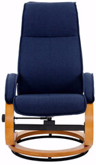 Krēsls ar pufu Lyon, tumši zils cena un informācija | Atpūtas krēsli | 220.lv